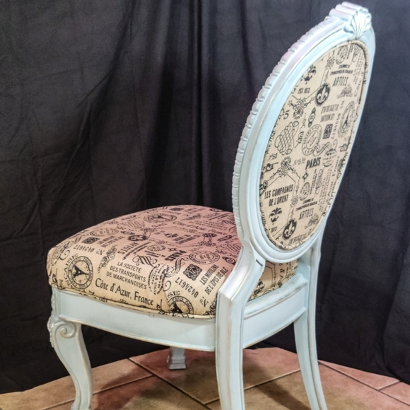 Statement Chair / Blue Louis XV Style Accent Piece - Picture 4 of 10